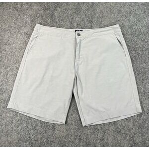 Faherty All Day Shorts Mens 38x9 Light Gray Casual Drawstring Chino Stretch